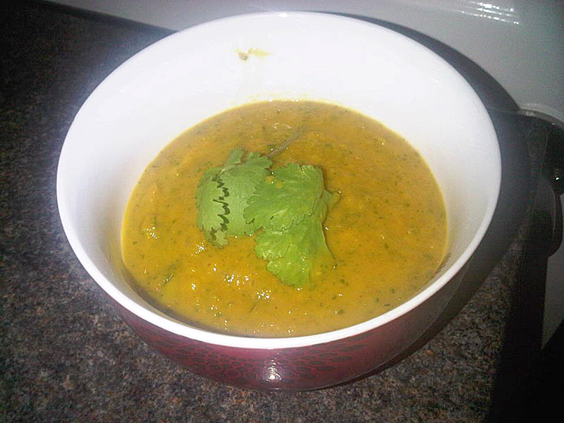 Carrot and kale soup