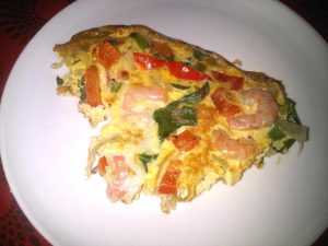 King prawn and spring veg omelette
